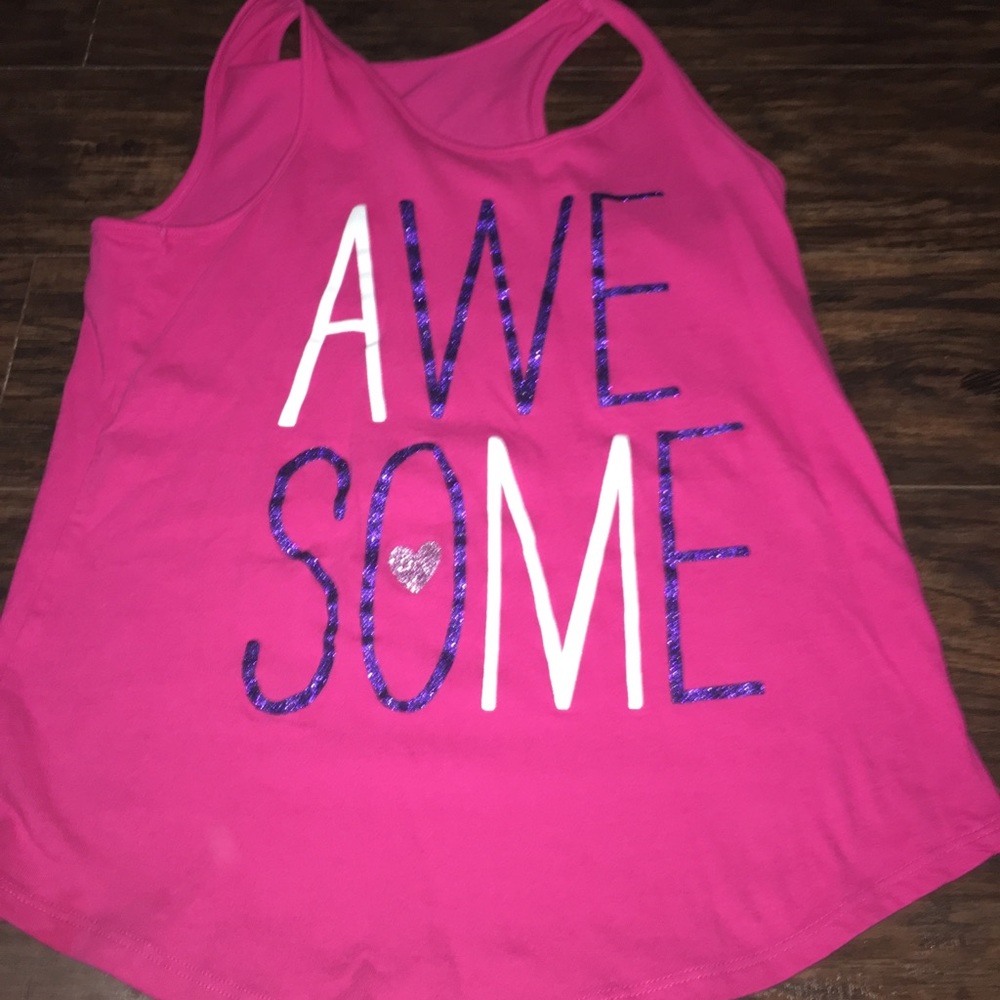 Kids “AWESOME” hot pink tee-shirt